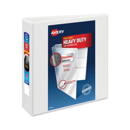 Heavy-Duty View Binder with DuraHinge and Locking One Touch EZD Rings, 3 Rings, 3" Capacity, 11 x 8.5, White1