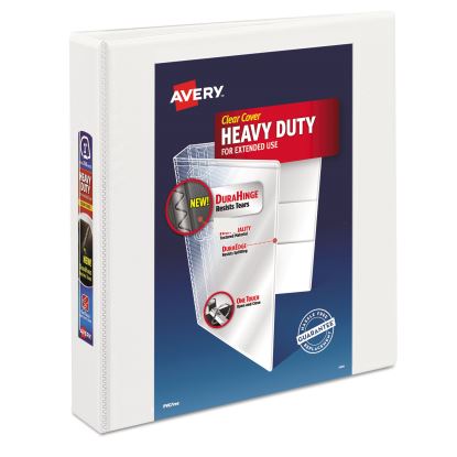 Heavy-Duty View Binder with DuraHinge and One Touch EZD Rings, 3 Rings, 1.5" Capacity, 11 x 8.5, White1