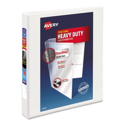 Heavy-Duty View Binder with DuraHinge and One Touch EZD Rings, 3 Rings, 1" Capacity, 11 x 8.5, White1
