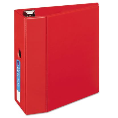 Heavy-Duty Non-View Binder with DuraHinge, Locking One Touch EZD Rings and Thumb Notch, 3 Rings, 5" Capacity, 11 x 8.5, Red1