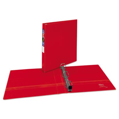 Heavy-Duty Non-View Binder with DuraHinge and One Touch EZD Rings, 3 Rings, 1" Capacity, 11 x 8.5, Red1