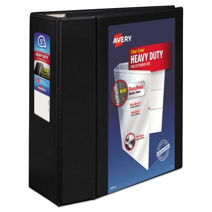 Heavy-Duty View Binder with DuraHinge and Locking One Touch EZD Rings, 3 Rings, 5" Capacity, 11 x 8.5, Black1