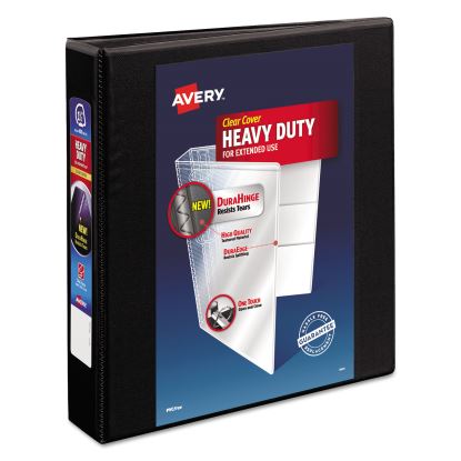 Heavy-Duty View Binder with DuraHinge and One Touch EZD Rings, 3 Rings, 1.5" Capacity, 11 x 8.5, Black1