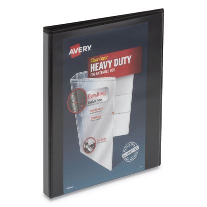 Heavy-Duty View Binder with DuraHinge and One Touch Slant Rings, 3 Rings, 0.5" Capacity, 11 x 8.5, Black1