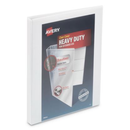 Heavy-Duty View Binder with DuraHinge and One Touch Slant Rings, 3 Rings, 0.5" Capacity, 11 x 8.5, White1