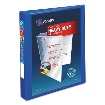 Heavy-Duty View Binder with DuraHinge and One Touch EZD Rings, 3 Rings, 1" Capacity, 11 x 8.5, Pacific Blue1