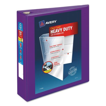 Heavy-Duty View Binder with DuraHinge and One Touch EZD Rings, 3 Rings, 2" Capacity, 11 x 8.5, Purple1