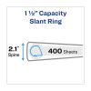 Heavy-Duty Non Stick View Binder with DuraHinge and Slant Rings, 3 Rings, 1.5" Capacity, 11 x 8.5, White, 4/Pack2