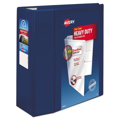 Heavy-Duty View Binder with DuraHinge and Locking One Touch EZD Rings, 3 Rings, 5" Capacity, 11 x 8.5, Navy Blue1