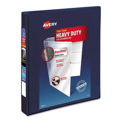 Heavy-Duty View Binder with DuraHinge and One Touch EZD Rings, 3 Rings, 1" Capacity, 11 x 8.5, Navy Blue1