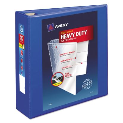 Heavy-Duty View Binder with DuraHinge and Locking One Touch EZD Rings, 3 Rings, 3" Capacity, 11 x 8.5, Pacific Blue1