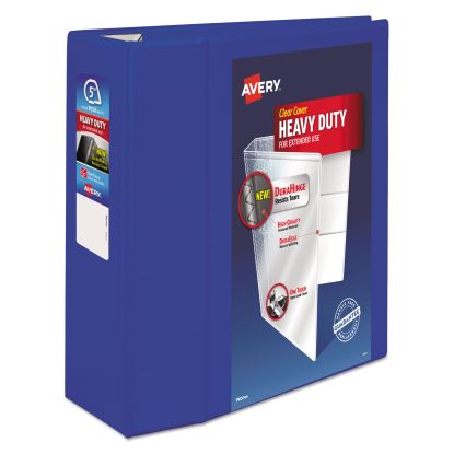 Heavy-Duty View Binder with DuraHinge and Locking One Touch EZD Rings, 3 Rings, 5" Capacity, 11 x 8.5, Pacific Blue1