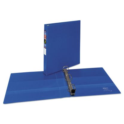 Heavy-Duty Non-View Binder with DuraHinge and One Touch EZD Rings, 3 Rings, 1" Capacity, 11 x 8.5, Blue1