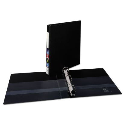 Heavy-Duty Non-View Binder with DuraHinge and One Touch EZD Rings, 3 Rings, 1" Capacity, 11 x 8.5, Black1