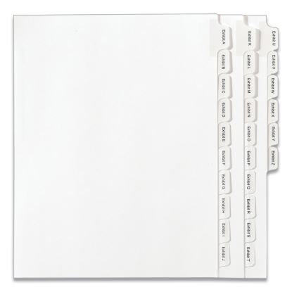 Preprinted Legal Exhibit Side Tab Index Dividers, Allstate Style, 26-Tab, Exhibit A to Exhibit Z, 11 x 8.5, White, 1 Set1