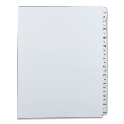 Preprinted Legal Exhibit Side Tab Index Dividers, Allstate Style, 25-Tab, 151 to 175, 11 x 8.5, White, 1 Set1