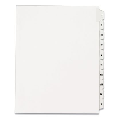 Preprinted Legal Exhibit Side Tab Index Dividers, Allstate Style, 10-Tab, I to X, 11 x 8.5, White, 1 Set1