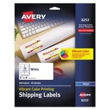 Vibrant Inkjet Color-Print Labels w/ Sure Feed, 2 x 4, Matte White, 200/PK1