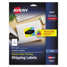 Vibrant Inkjet Color-Print Labels w/ Sure Feed, 3 1/3 x 4, Matte White, 120/PK1