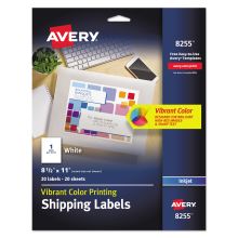 Full-Sheet Vibrant Inkjet Color-Print Labels, 8.5 x 11, Matte White, 20/Pack1