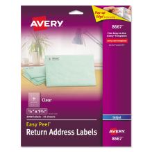 Matte Clear Easy Peel Mailing Labels with Sure Feed Technology, Inkjet Printers, 0.5 x 1.75, Clear, 80/Sheet, 25 Sheets/Pack1