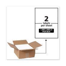 Waterproof Shipping Labels with TrueBlock Technology, Laser Printers, 5.5 x 8.5, White, 2/Sheet, 500 Sheets/Box1