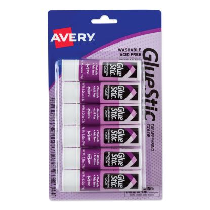 Permanent Glue Stic Value Pack, 0.26 oz, Applies Purple, Dries Clear, 6/Pack1
