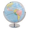 12-Inch Globe with Blue Oceans, Silver-Toned Metal Desktop Base,Full-Meridian2