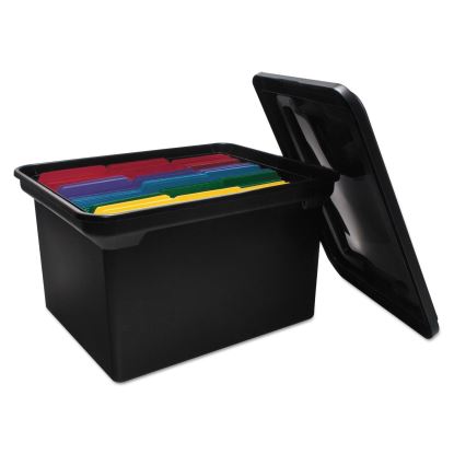 File Tote with Lid, Letter/Legal Files, 14.25" x 18" x 10.88", Black1