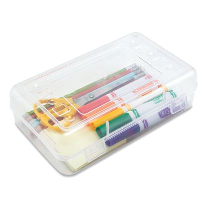 Gem Polypropylene Pencil Box with Lid, Polypropylene, 8.5 x 5.25 x 2.5, Clear1