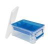 Super Stacker Divided Storage Box, 6 Sections, 10.38" x 14.25" x 6.5", Clear/Blue2