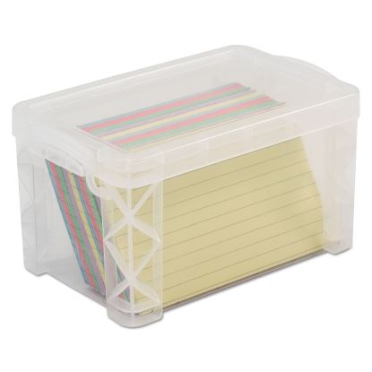 Super Stacker Storage Boxes, Holds 400 3 x 5 Cards, 6.25 x 3.88 x 3.5, Plastic, Clear1
