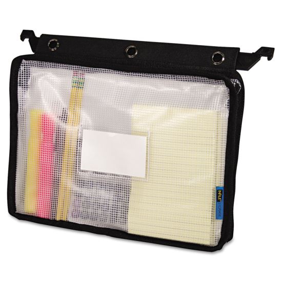 Expanding Zipper Pouch, 13 x 9 1/4, Clear/Black1