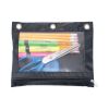 Binder Pencil Pouch, 10 x 7 3/8, Black/Clear, 3/Pack2