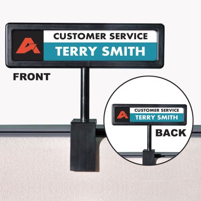 People Pointer Cubicle Sign, Plastic, 8.5 x 2, Black1