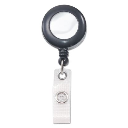 Deluxe Retractable ID Reel with Badge Holder, 24" Extension, Black, 12/Box1