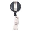 Deluxe Retractable ID Reel with Badge Holder, 24" Extension, Black, 12/Box2
