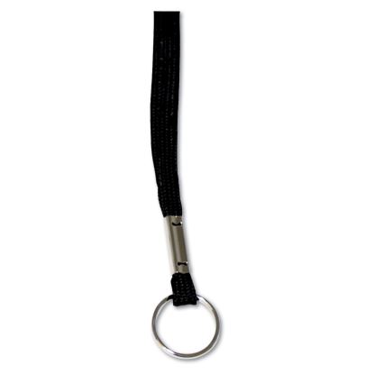 Deluxe Lanyards, Ring Style, 36" Long, Black, 24/Box1