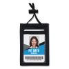 ID Badge Holders with Convention Neck Pouch, Vertical, Black/Clear 3.25" x 5" Holder, 2.38" x 3.5" Insert, 48" Cord, 12/Pack2