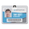 ID Badge Holders with Clip, Horizontal, Clear 4.13" x 3.38" Holder, 3.88" x 3" Insert, 50/Pack1
