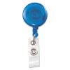 Translucent Retractable ID Card Reel, 30" Extension, Blue, 12/Pack1