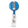 Translucent Retractable ID Card Reel, 30" Extension, Blue, 12/Pack2