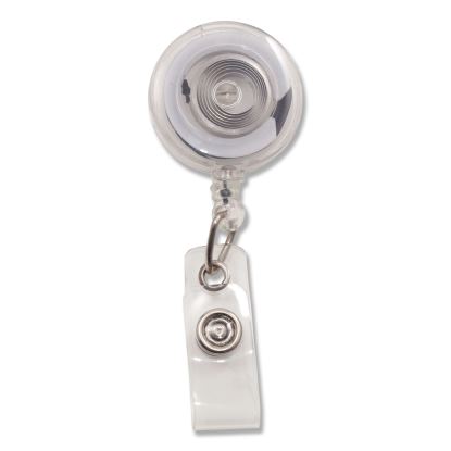 Translucent Retractable ID Card Reel, 30" Extension, Clear, 12/Pack1