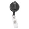Swivel-Back Retractable ID Card Reel, 30" Extension, Black, 12/Pack2