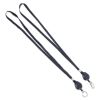 Lanyards with Retractable ID Reels, Clip Style, 34" Long, Black, 12/Carton2