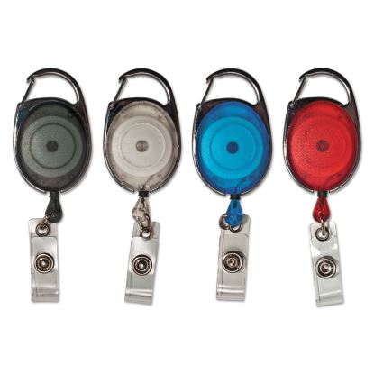 Carabiner-Style Retractable ID Card Reel, 30" Extension, Assorted Colors, 20/Pack1