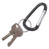 Carabiner Key Chains, Split Key Rings, Aluminum, Black, 10/Pack2