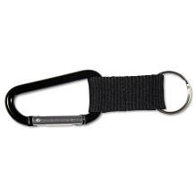 Carabiner Key Chains, Split Key Rings, Aluminum, Black, 10/Pack1