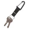 Carabiner Key Chains, Split Key Rings, Aluminum, Black, 10/Pack2