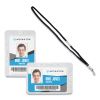 Antimicrobial ID Security Badge Lanyard Combo, Horizontal, Clear 4.13" x 2.88" Holder, 3.5" x 2.25" Insert, 36" Cord, 20/Pack1